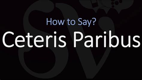 ceteris paribus pronunciation